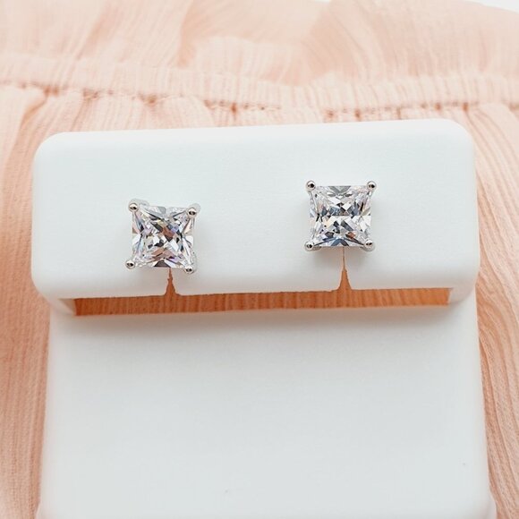 5MM S925 Sterling Silver CZ Stud Earrings for Women/Girl, US19251021 - Picture 7 of 13